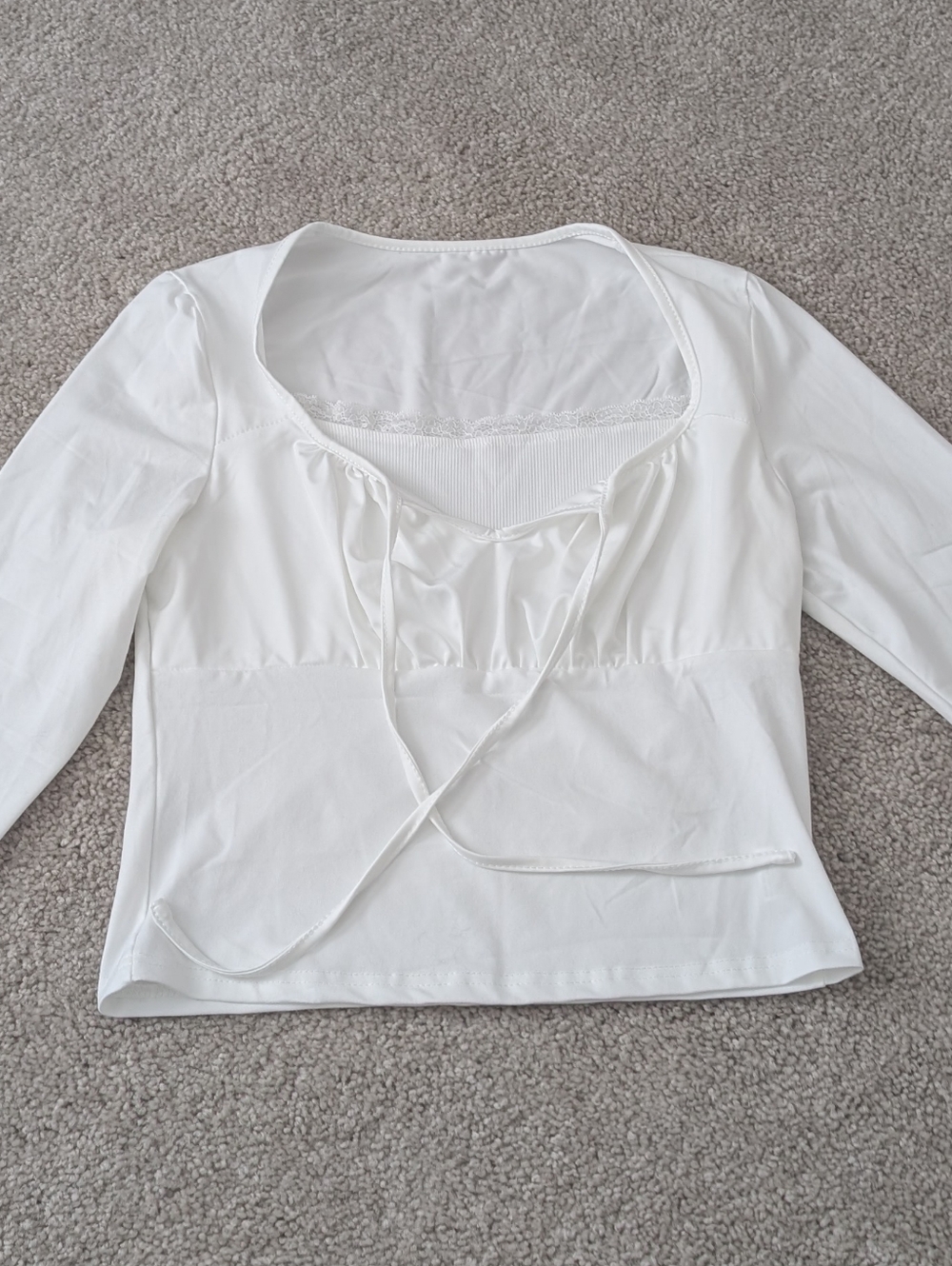 NWOT White Long Sleeve Blouse Top Large